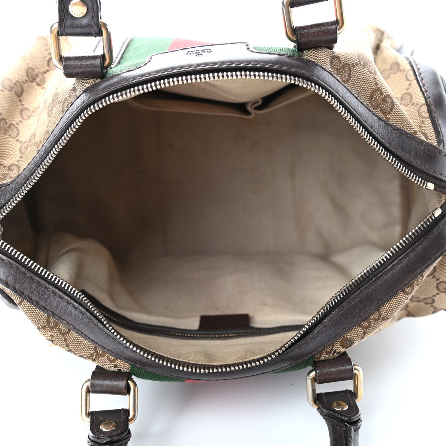 Monogram Vintage Web Medium Boston Dark Brown