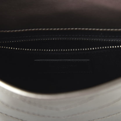 Saint Laurent Metallic Calfskin Matelasse Monogram Niki Chain Wallet Platinum 7 of 8