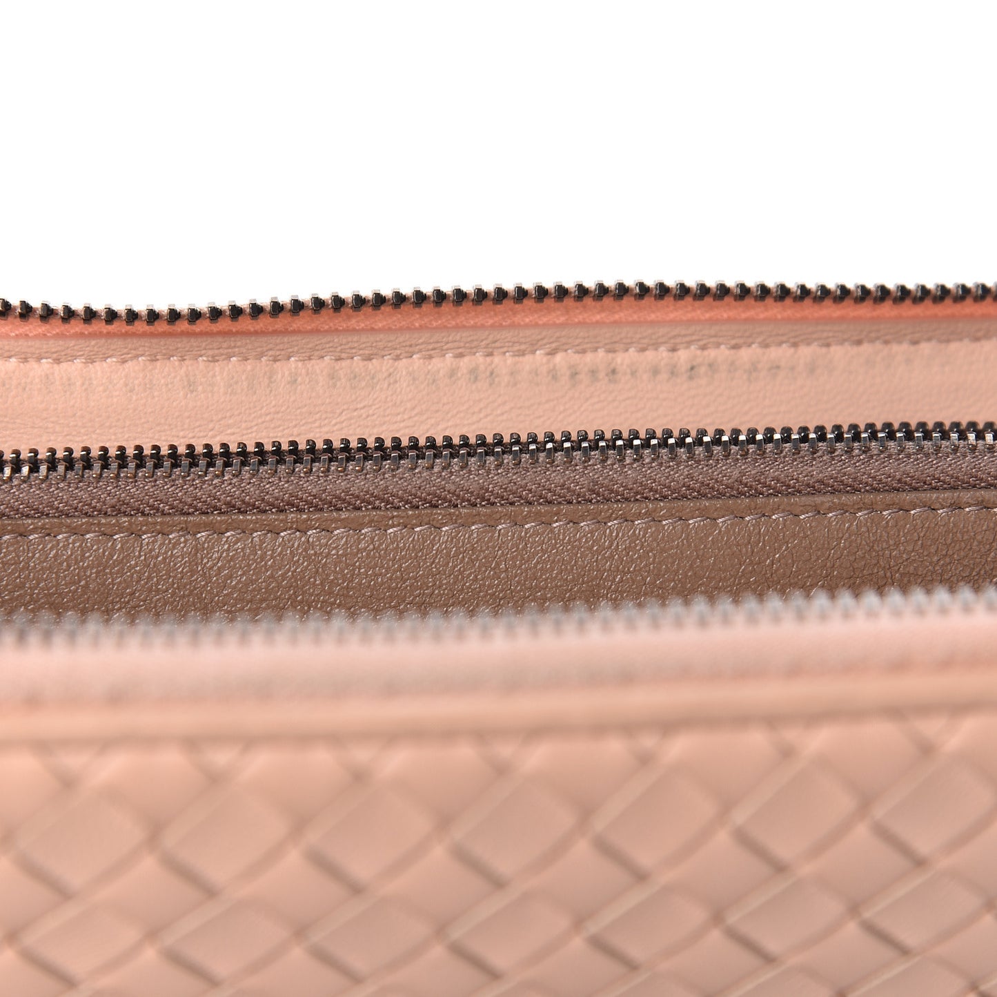 Nappa Intrecciato Zip Around Wallet Flamingo