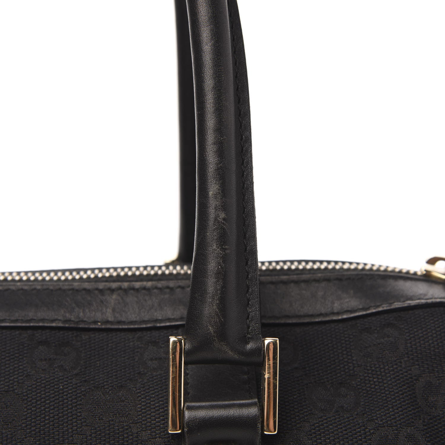 Gucci Monogram Boston Bag Black 11 of 12