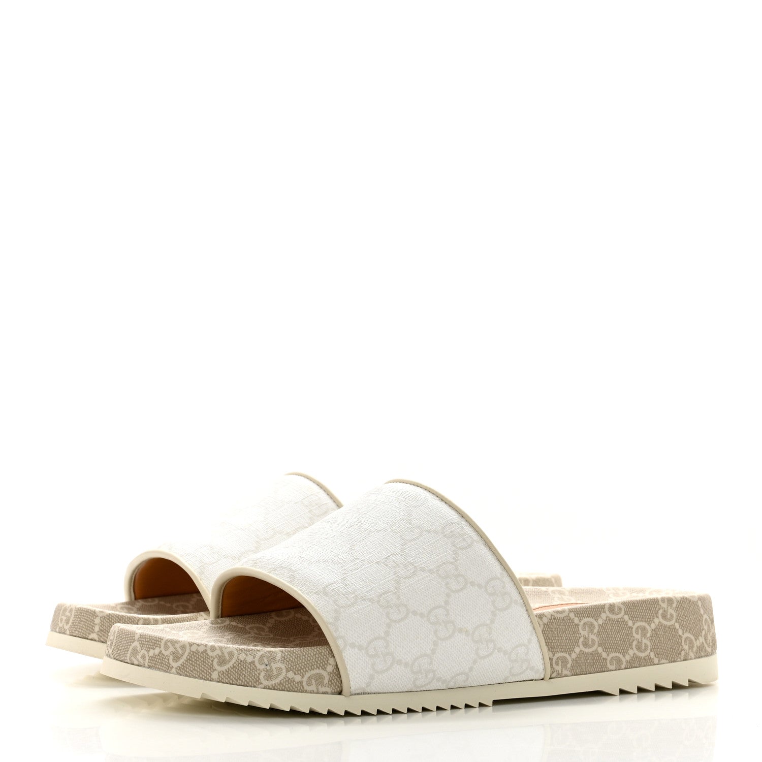 Gucci GG Supreme Monogram Demetra Mens Slide Sandals 10 White Mystic White 3 of 9