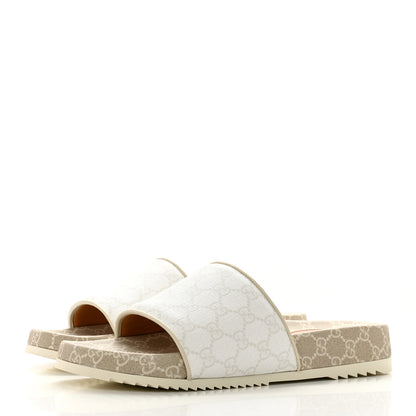 Gucci GG Supreme Monogram Demetra Mens Slide Sandals 10 White Mystic White 3 of 9