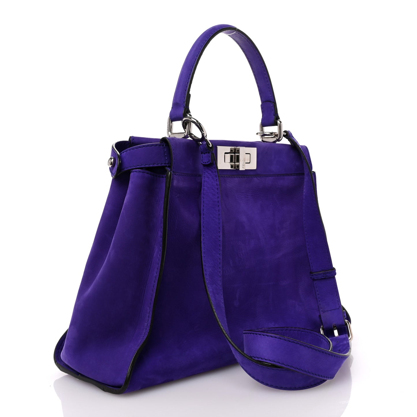 Suede Medium Peekaboo Iconic Satchel Purple