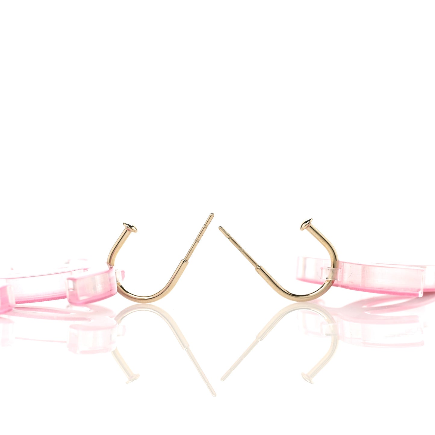Lucite CC Drop Earrings Pink