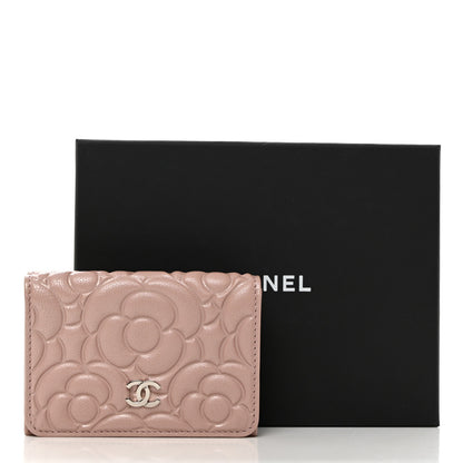 Chanel Goatskin Camellia Embossed Compact Wallet Light Pink 8 of 8