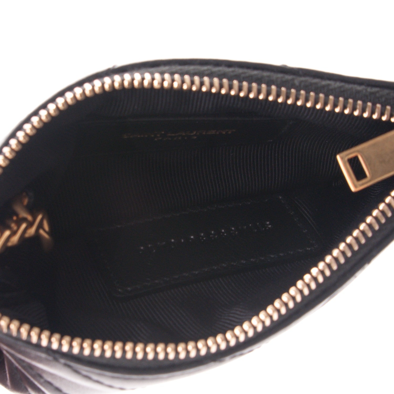 Saint Laurent Calfskin Matelasse Monogram Key Pouch Black 6 of 8