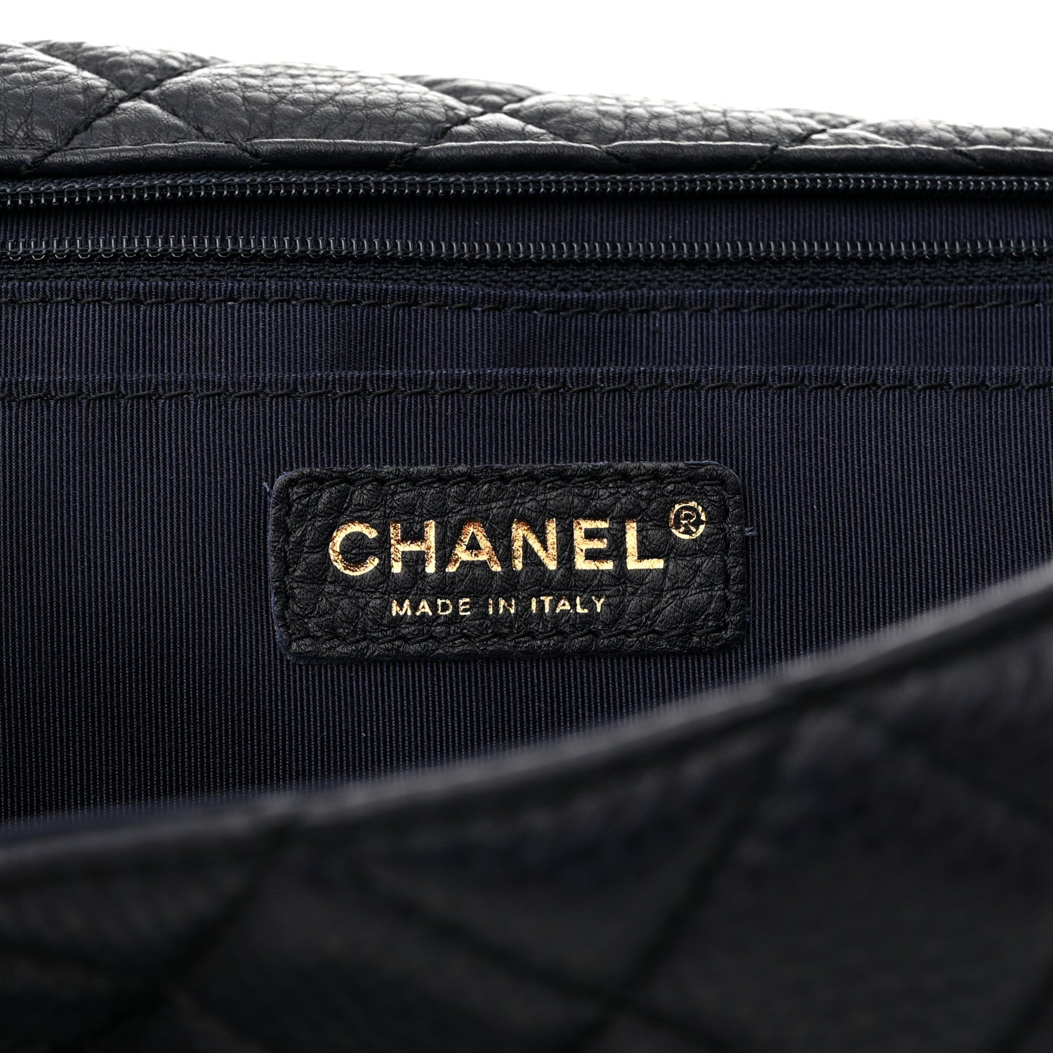 Chanel Grained Calfskin Quilted Small XXL Travel Flap Bag Navy 6 of 10