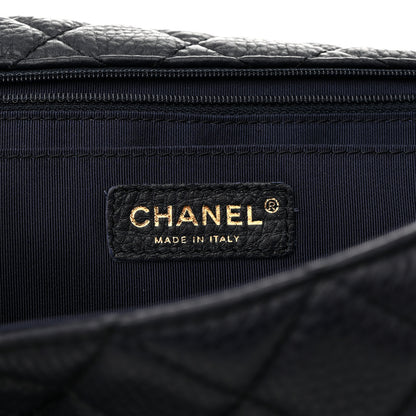 Chanel Grained Calfskin Quilted Small XXL Travel Flap Bag Navy 6 of 10