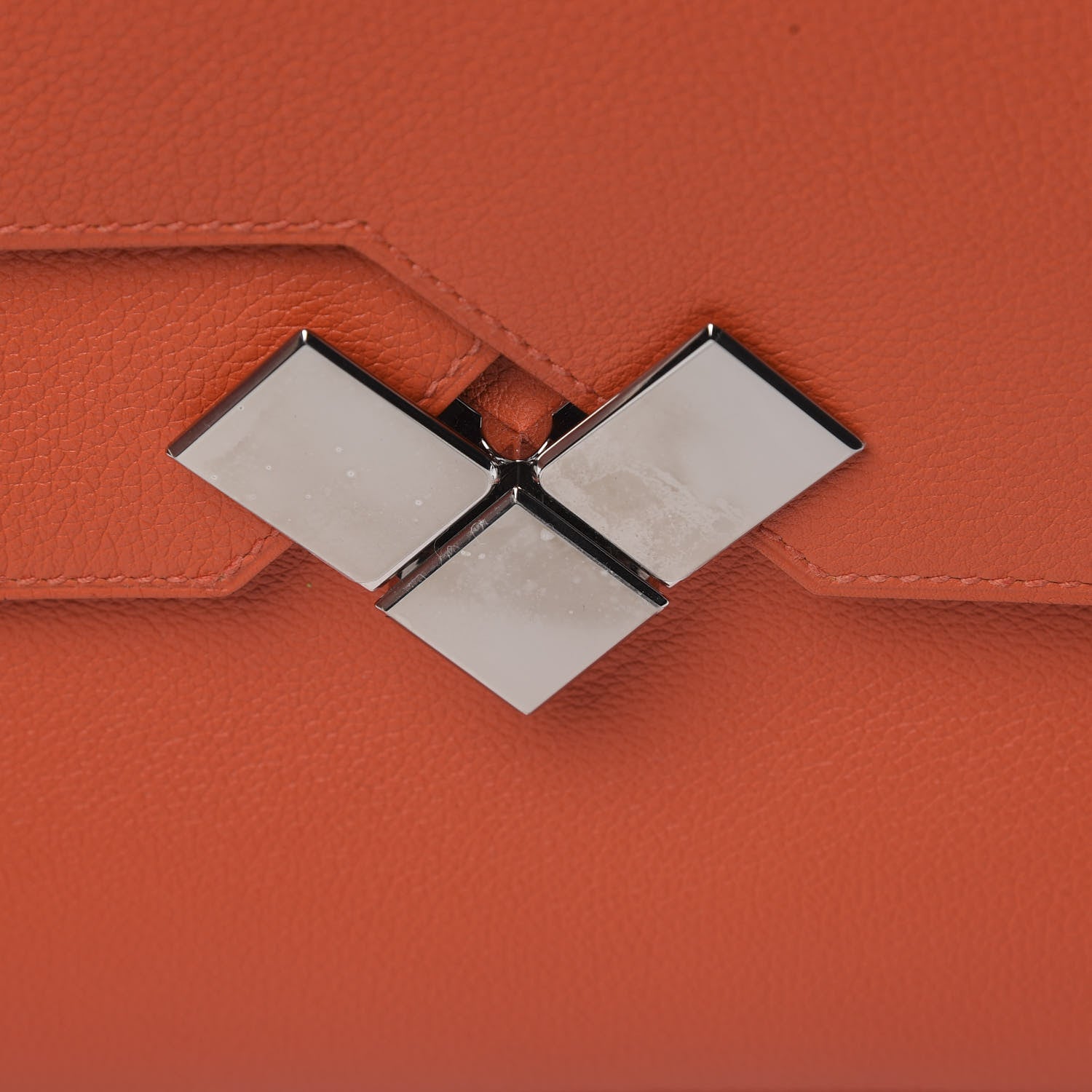 Hermes Evercolor Fortunio Clutch Orange Poppy 9 of 9