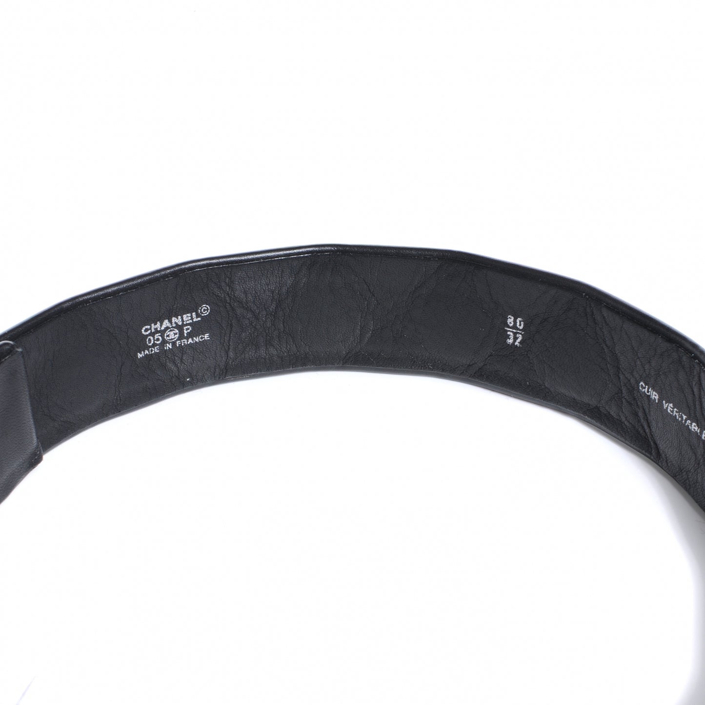 Lambskin Quilted CC Belt 80 32 Black
