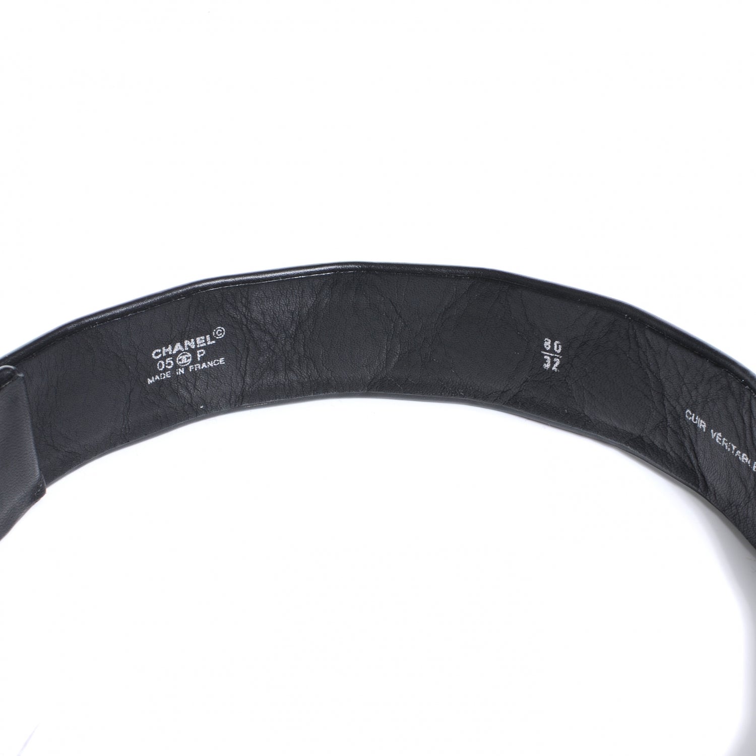 Chanel Lambskin Quilted CC Belt 80 32 Black 5 of 5