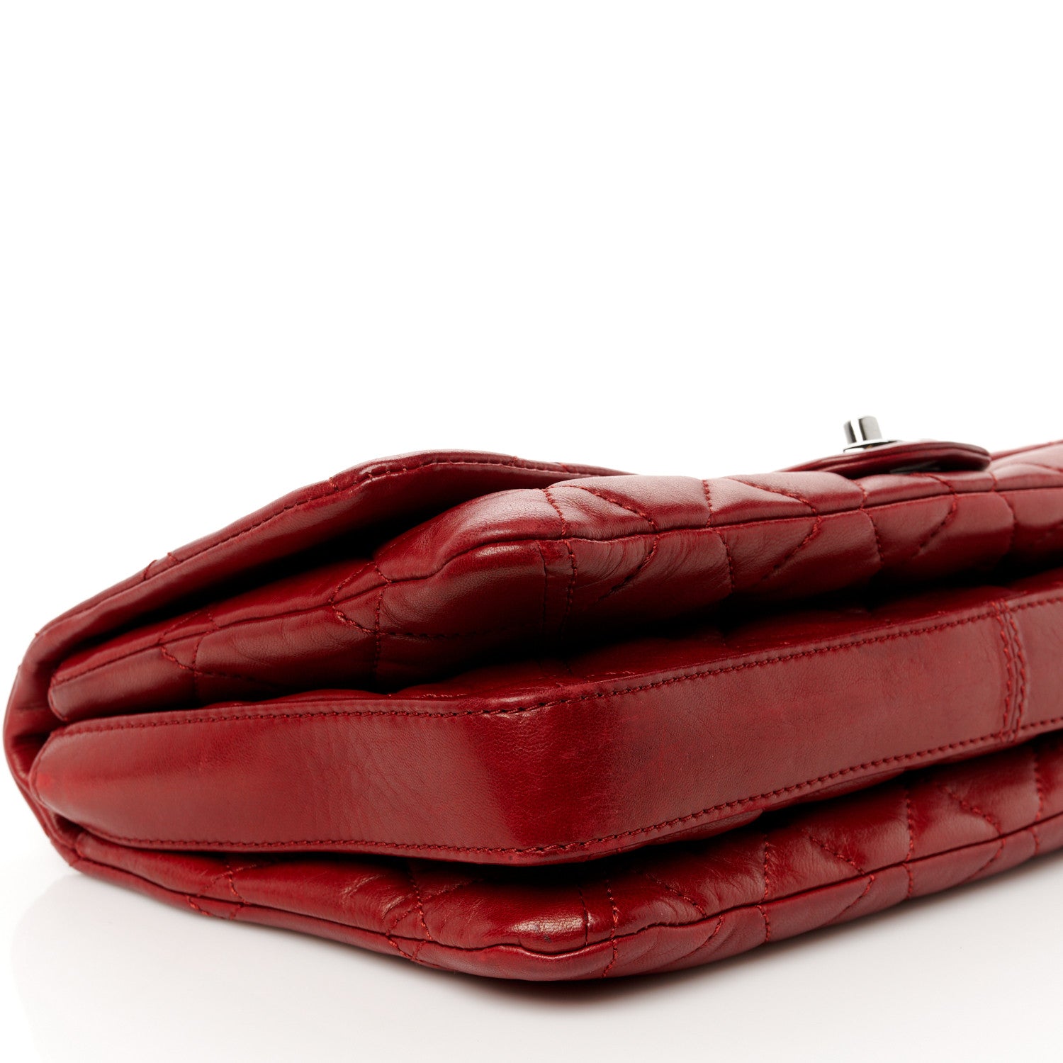 Chanel Lambskin Quilted Large 3 Flap Red 10 of 12