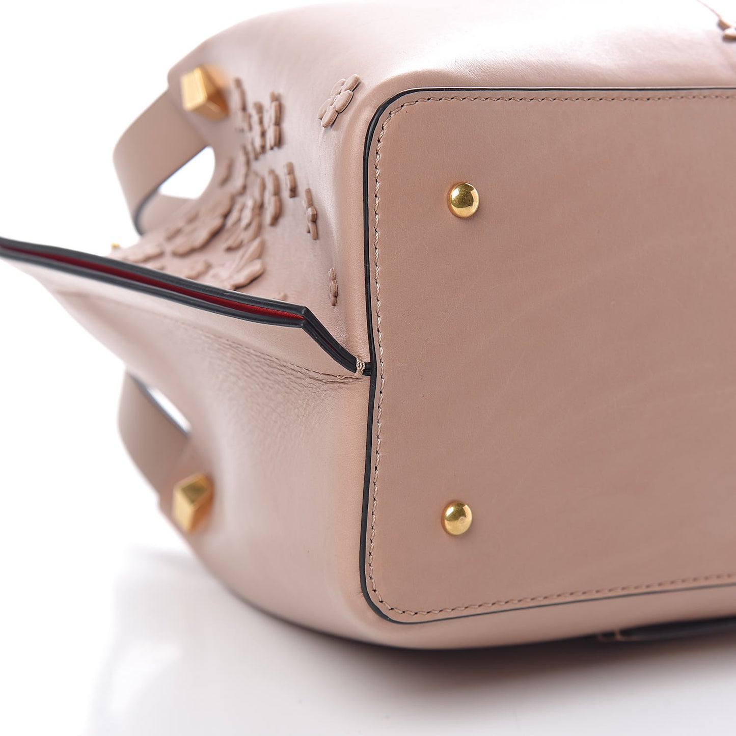 Smooht Calfskin Floral Small Go Logo Escape Shopper Poudre