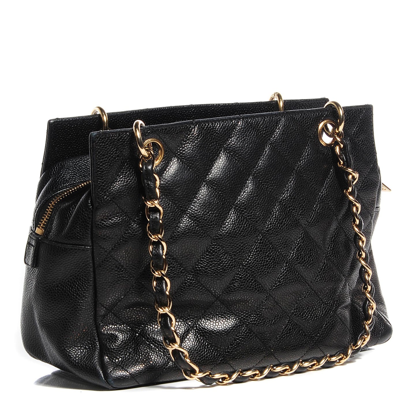 Caviar Quilted Petit Timeless Tote PTT Black