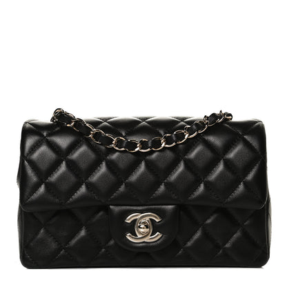Chanel Lambskin Quilted Mini Rectangular Flap Black 1 of 14