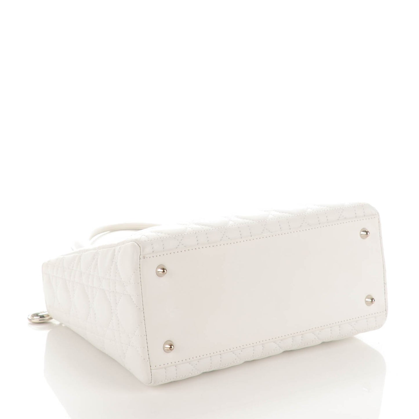 Lambskin Cannage Medium Lady Dior White