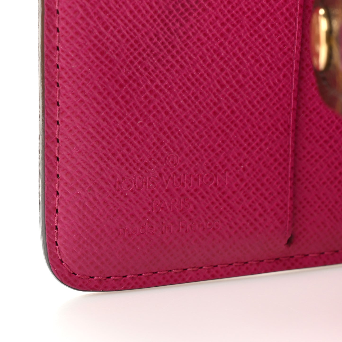 Monogram Perforated Compact Zipped Wallet Fuchsia