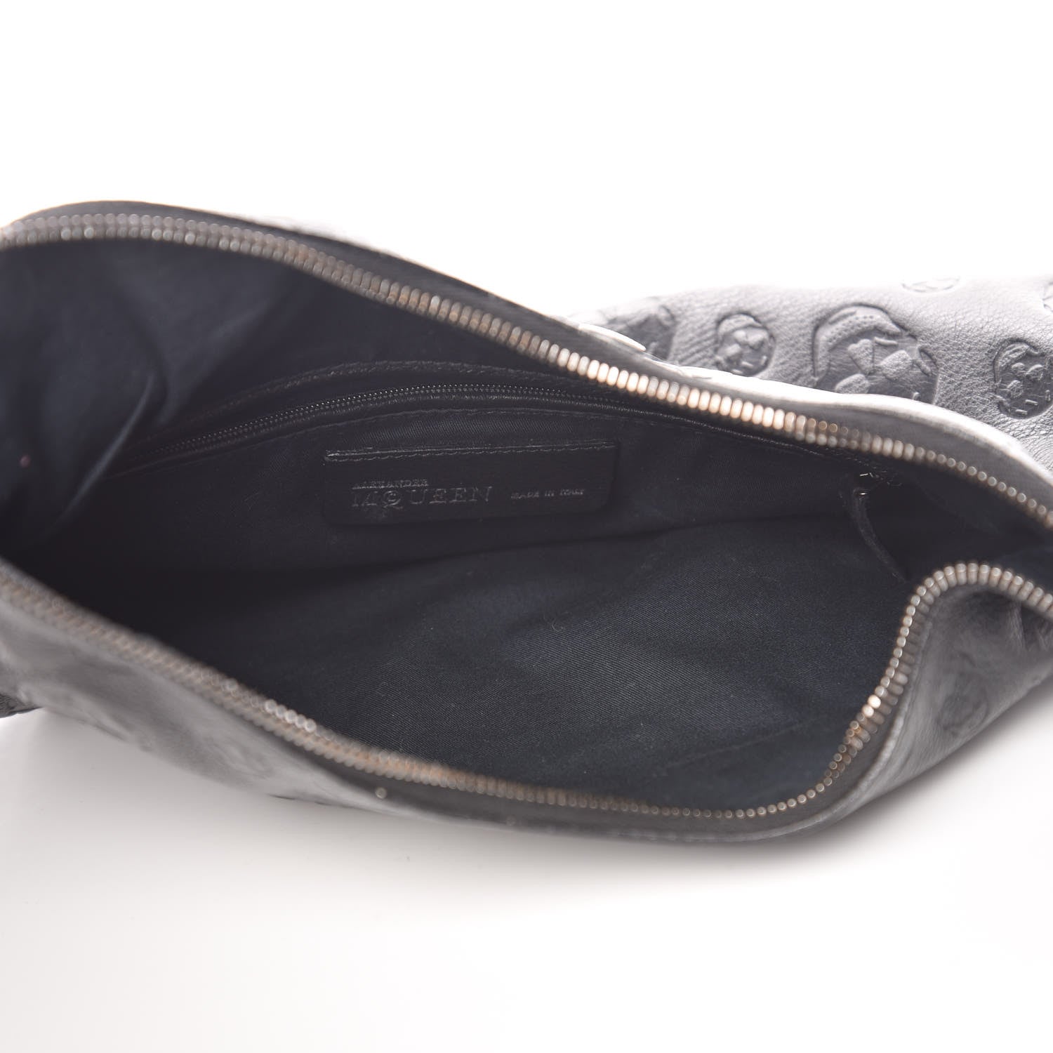 Alexander McQueen Calfskin Skull Embossed De Manta Clutch Black 5 of 11