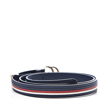 Gucci Calfskin Sylvie Stripe Torchon Double G 20mm Belt 95 38 Maritime Hibiscus Red Mystic White 2 of 4