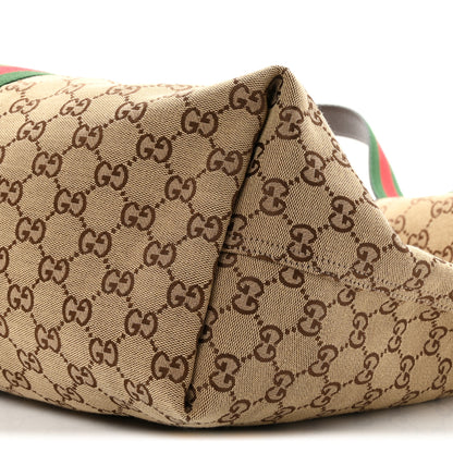 Gucci GG Monogram Web Large Giglio Tote Beige Brown 10 of 10