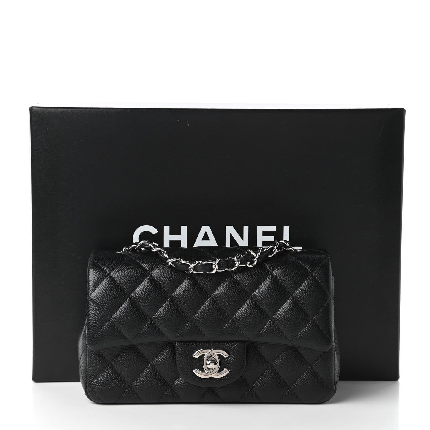 Caviar Quilted Mini Rectangular Flap Black