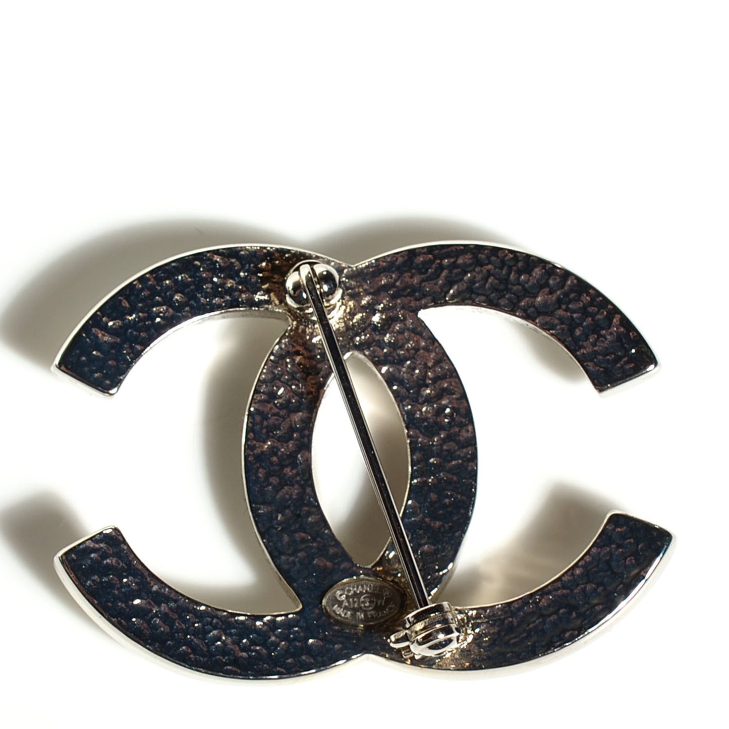 Pearl CC Brooch Pin Silver
