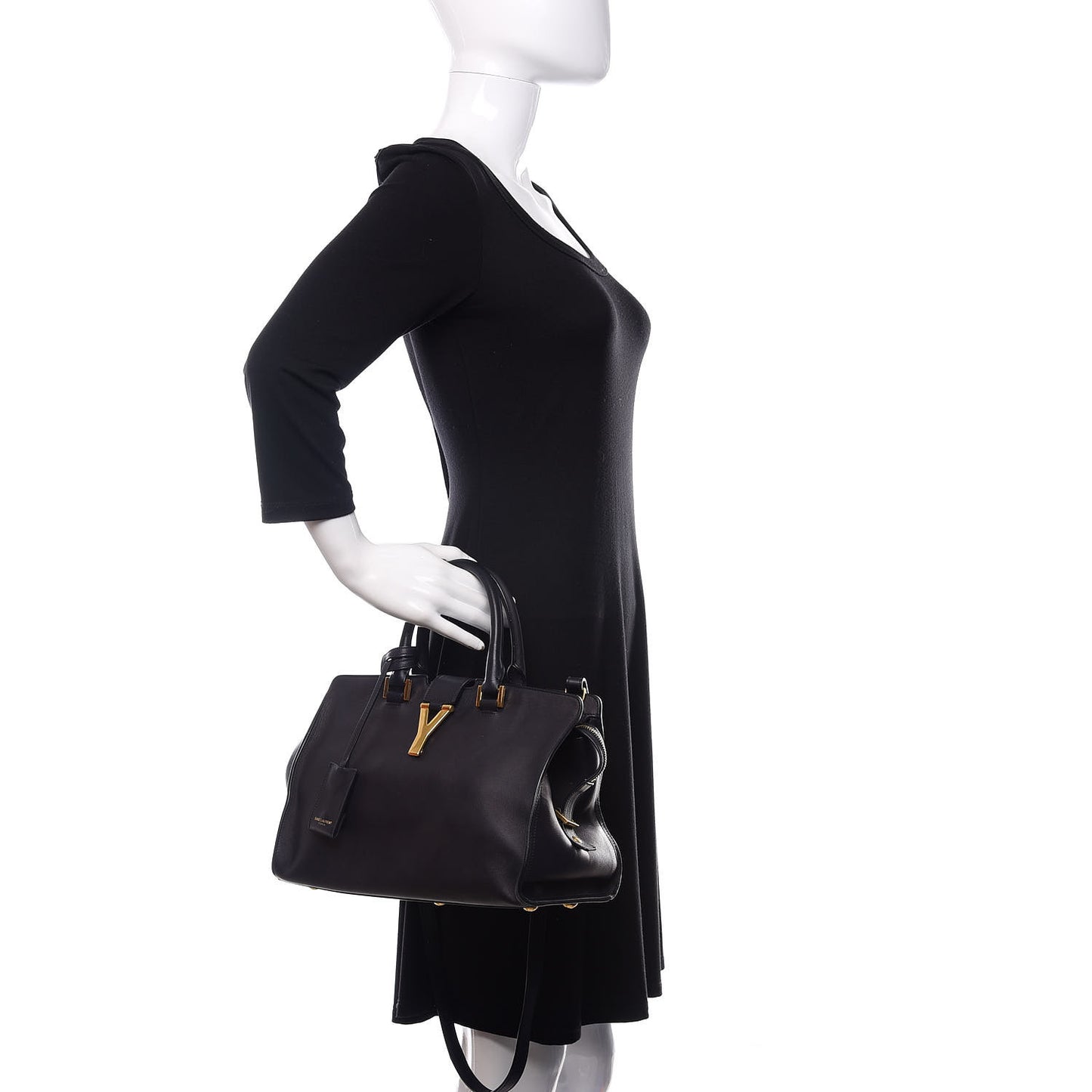 Calfskin Small Classic Y Cabas Navy Blue