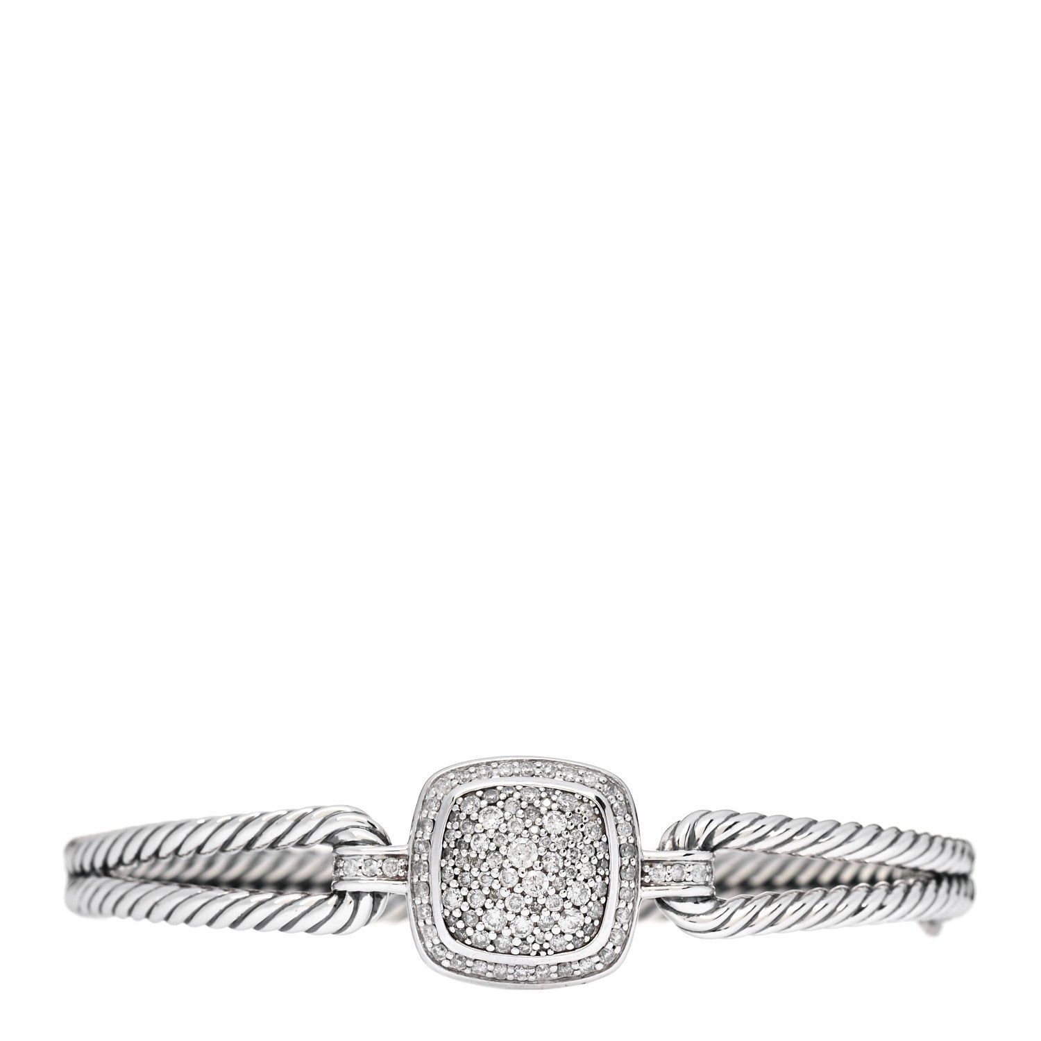 David Yurman Sterling Silver Diamond Albion Cable Bracelet 1 of 4