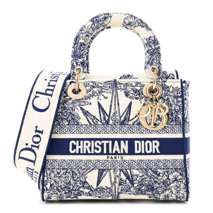 Christian Dior Canvas Reverse Embroidered Rêve d'Infini Medium Lady D-Lite Blue Multicolor 1 of 18