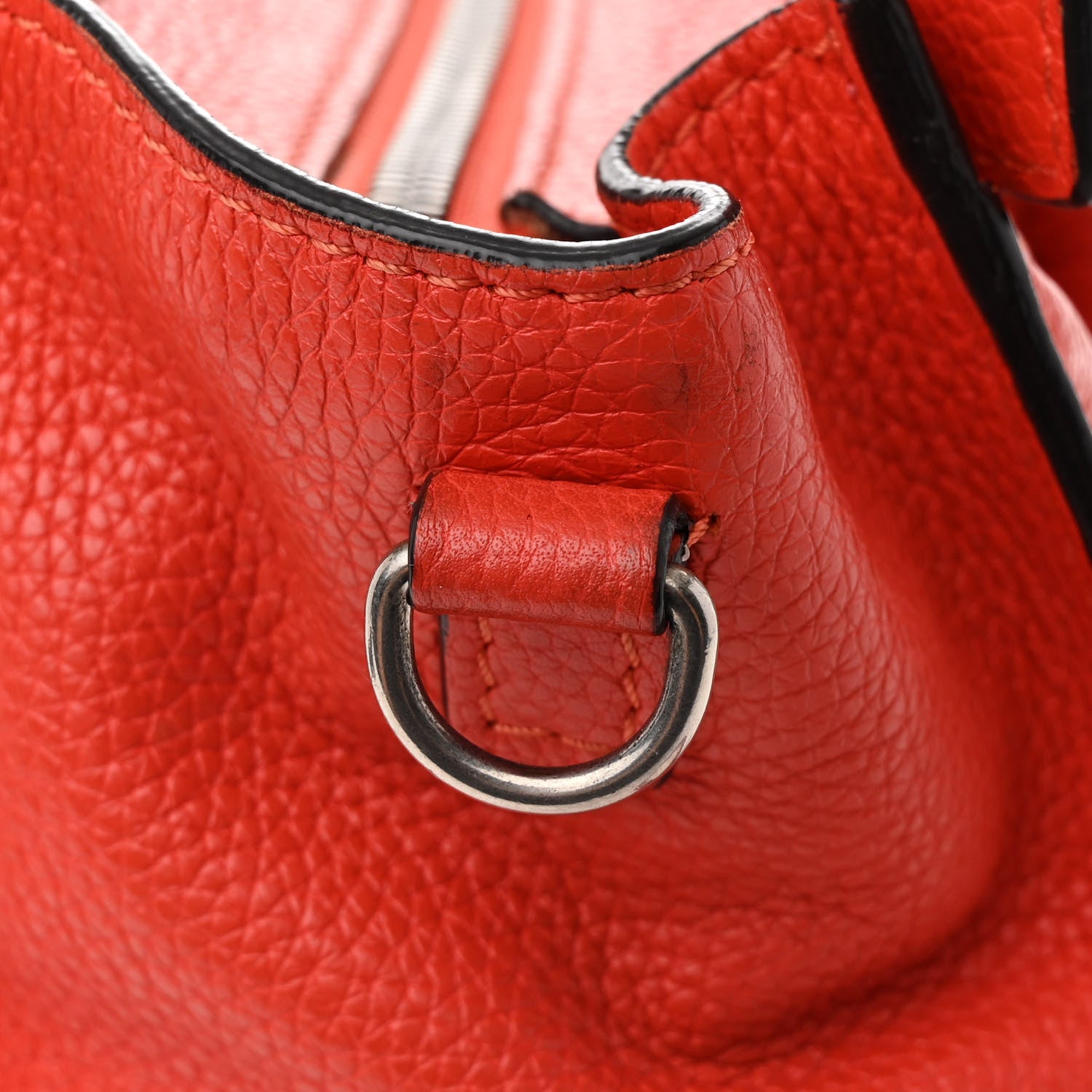 Celine Drummed Calfskin Nano Luggage Red 11 of 17