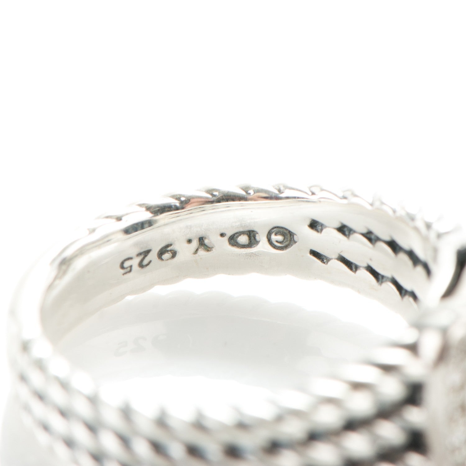 David Yurman Sterling Silver Black Onyx Pave Diamond 10mm Petite Wheaton Ring 7.75 4 of 5