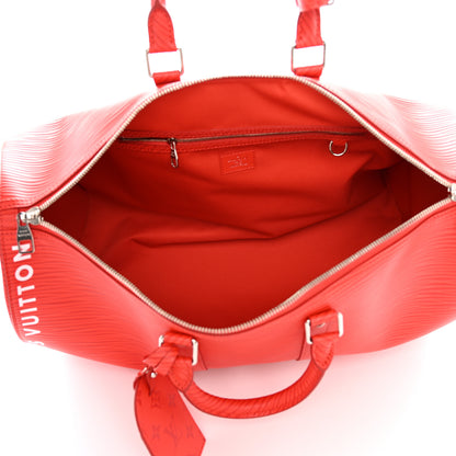 Louis Vuitton Epi Keepall Bandouliere 50 Vermillion Red 4 of 8