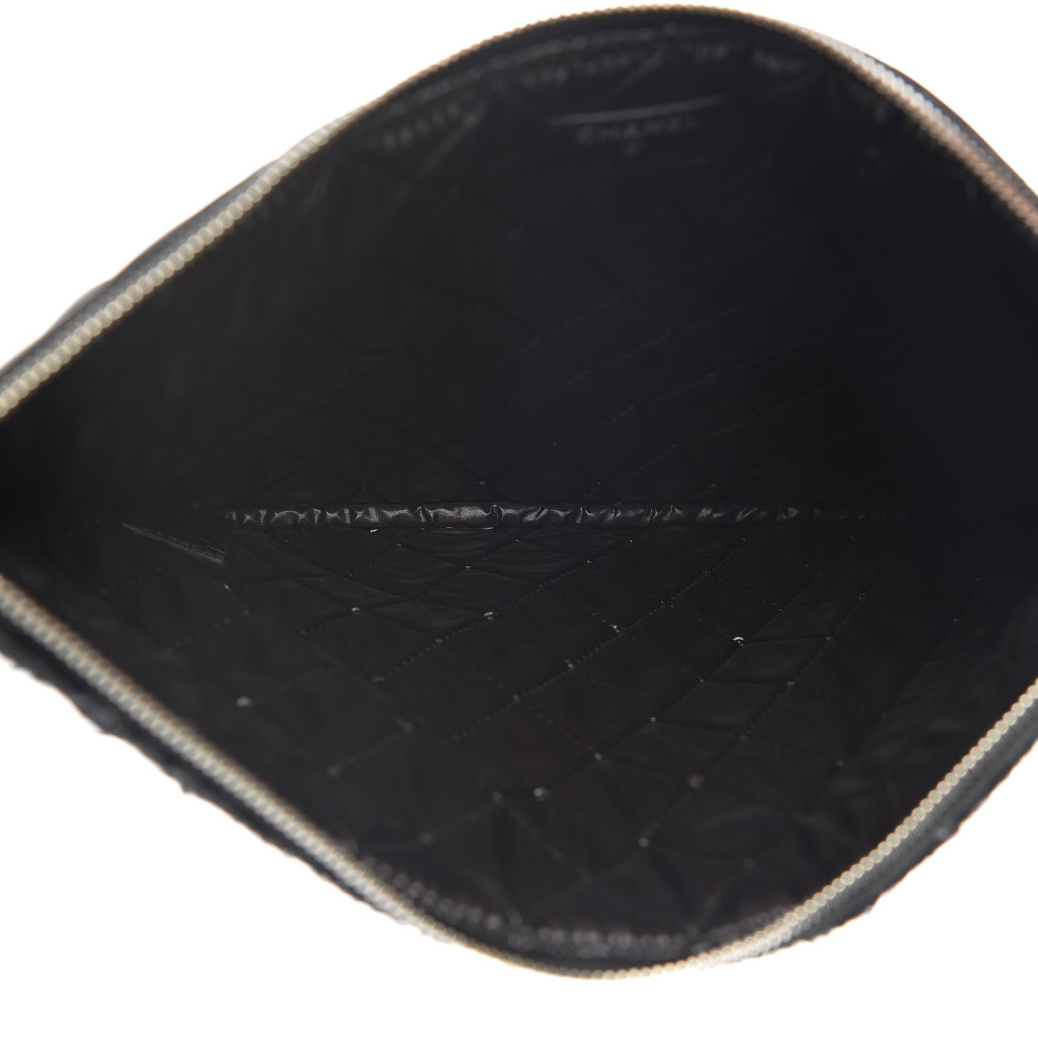 Chanel Tweed Lambskin Quilted Medium Cosmetic Case Black 5 of 7