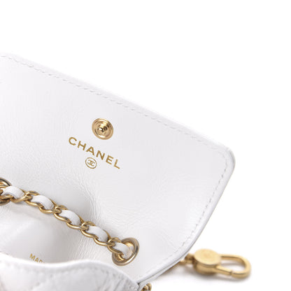Chanel Shiny Aged Calfskin Quilted Waist Belt Bag White 8 of 11