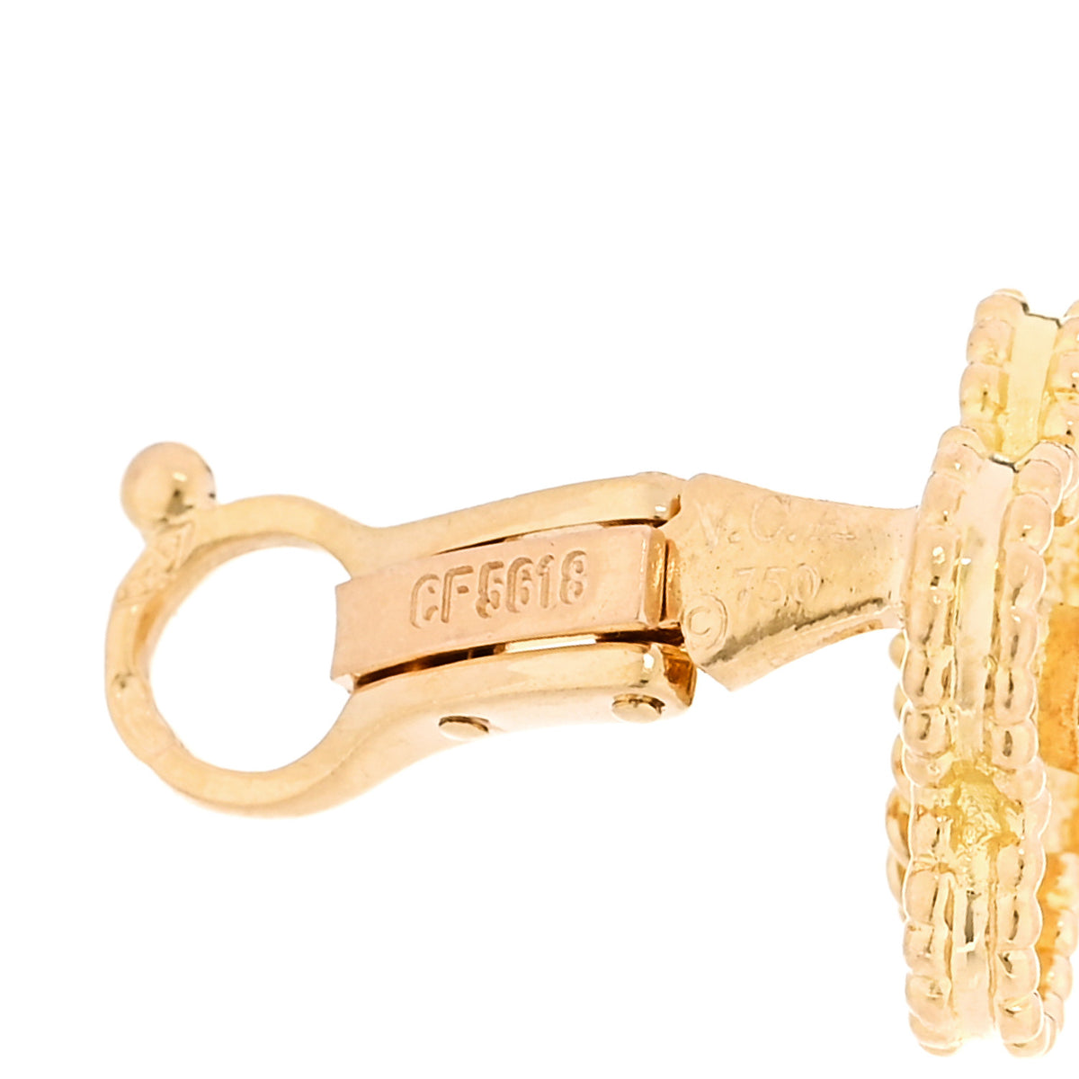 18K Yellow Gold Vintage Alhambra Clip On Earrings