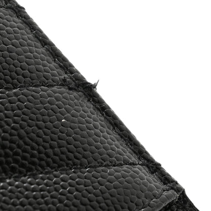 Saint Laurent Grain De Poudre Matelasse Chevron Monogram Credit Card Case Black 8 of 11