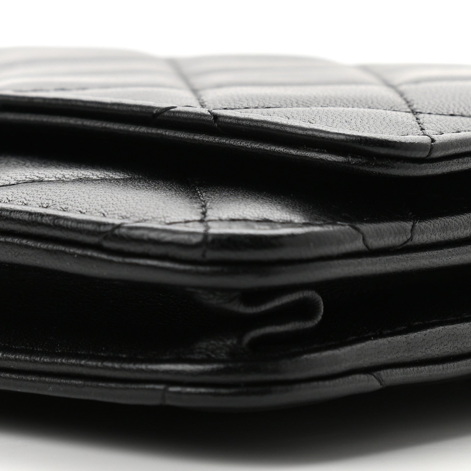 Chanel Lambskin Quilted Wallet On Chain WOC Black 11 of 12