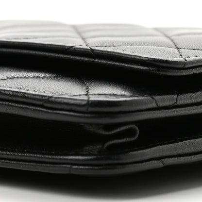 Chanel Lambskin Quilted Wallet On Chain WOC Black 11 of 12