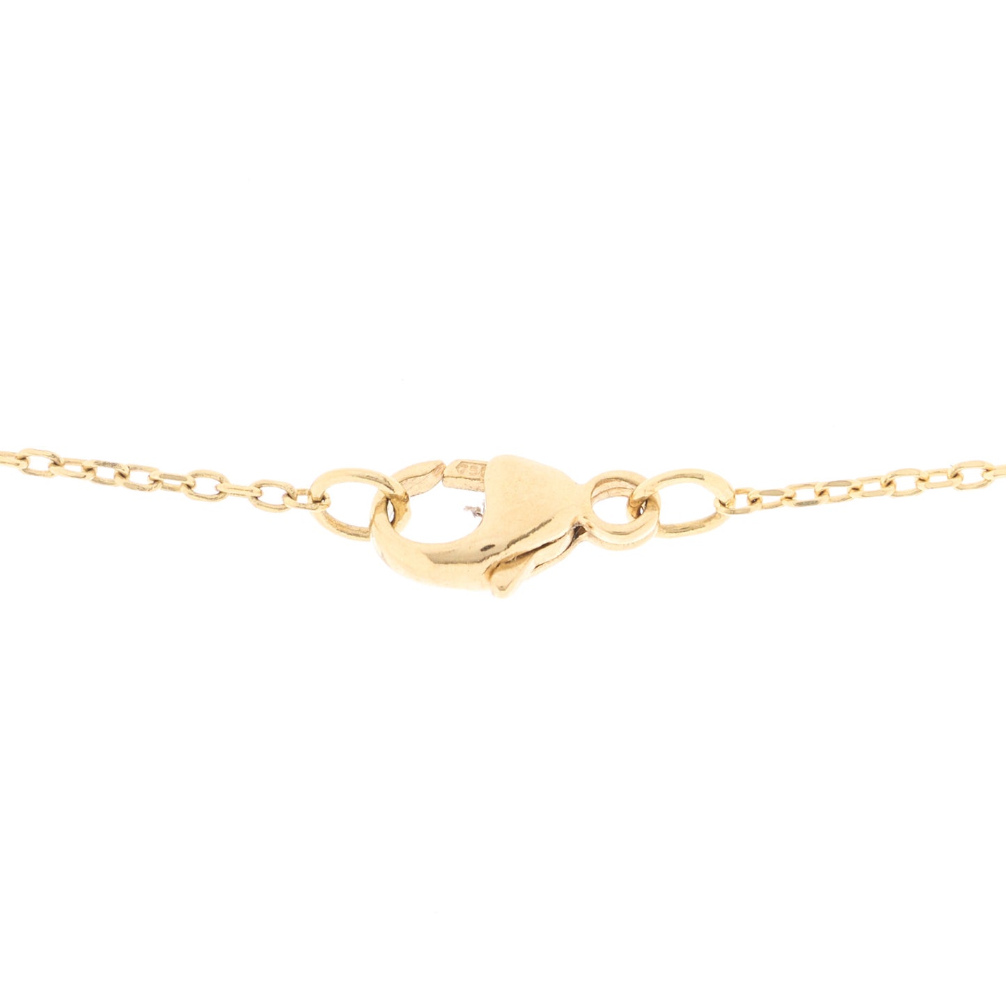 18K Yellow Gold Diamond Enamel Petite Champleve Karma Stationary Necklace Blue