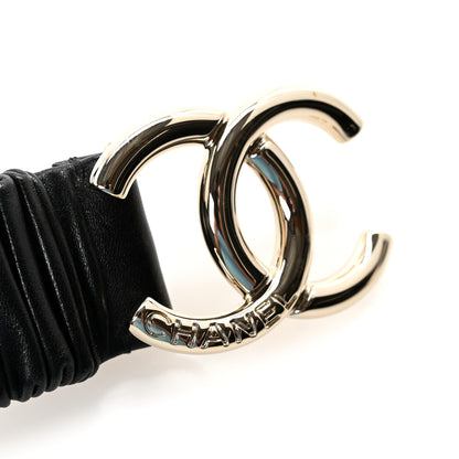 Chanel Lambskin Ruched CC Belt 90 36 Black 4 of 6
