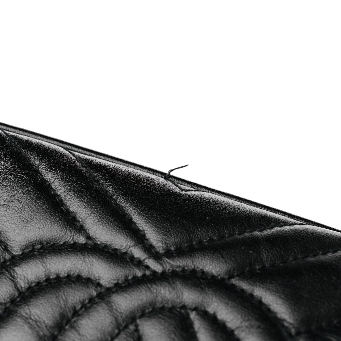 Calfskin Matelasse Small GG Marmont Chain Shoulder Bag Black