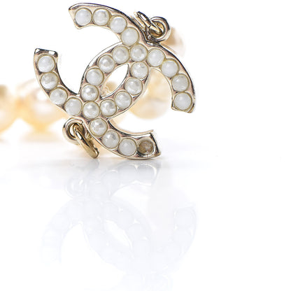 Chanel Graduated Pearl CC Long Necklace Light Gold 5 of 5