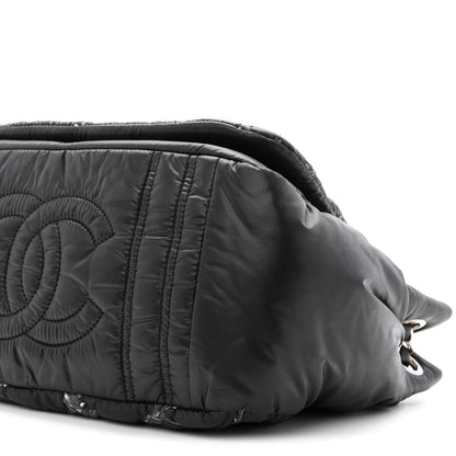Chanel Nylon Quilted Tweed Stitch Bubble Flap Black 10 of 11
