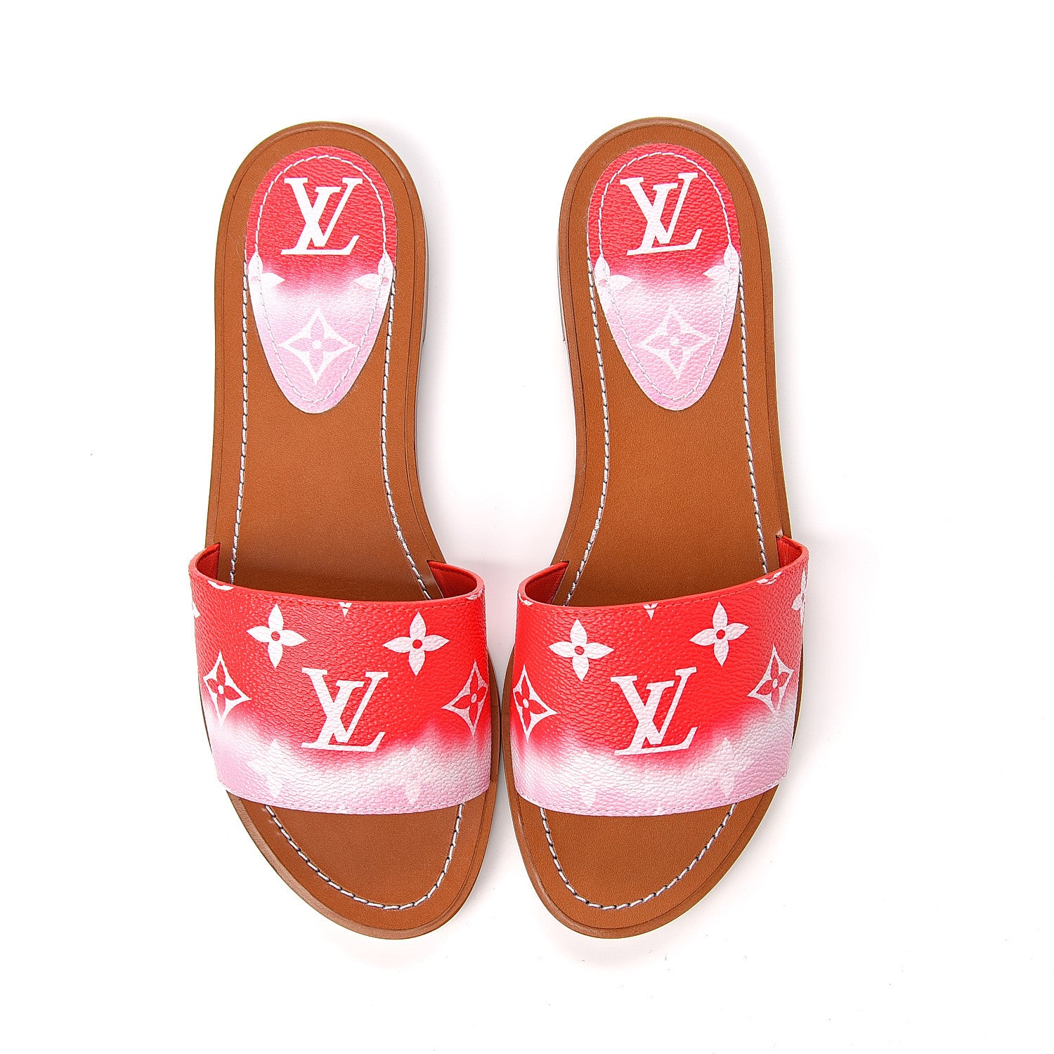 Louis Vuitton Monogram Escale Lock It Flat Mule 38 Rouge 8 of 9