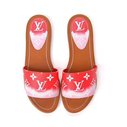 Louis Vuitton Monogram Escale Lock It Flat Mule 38 Rouge 8 of 9