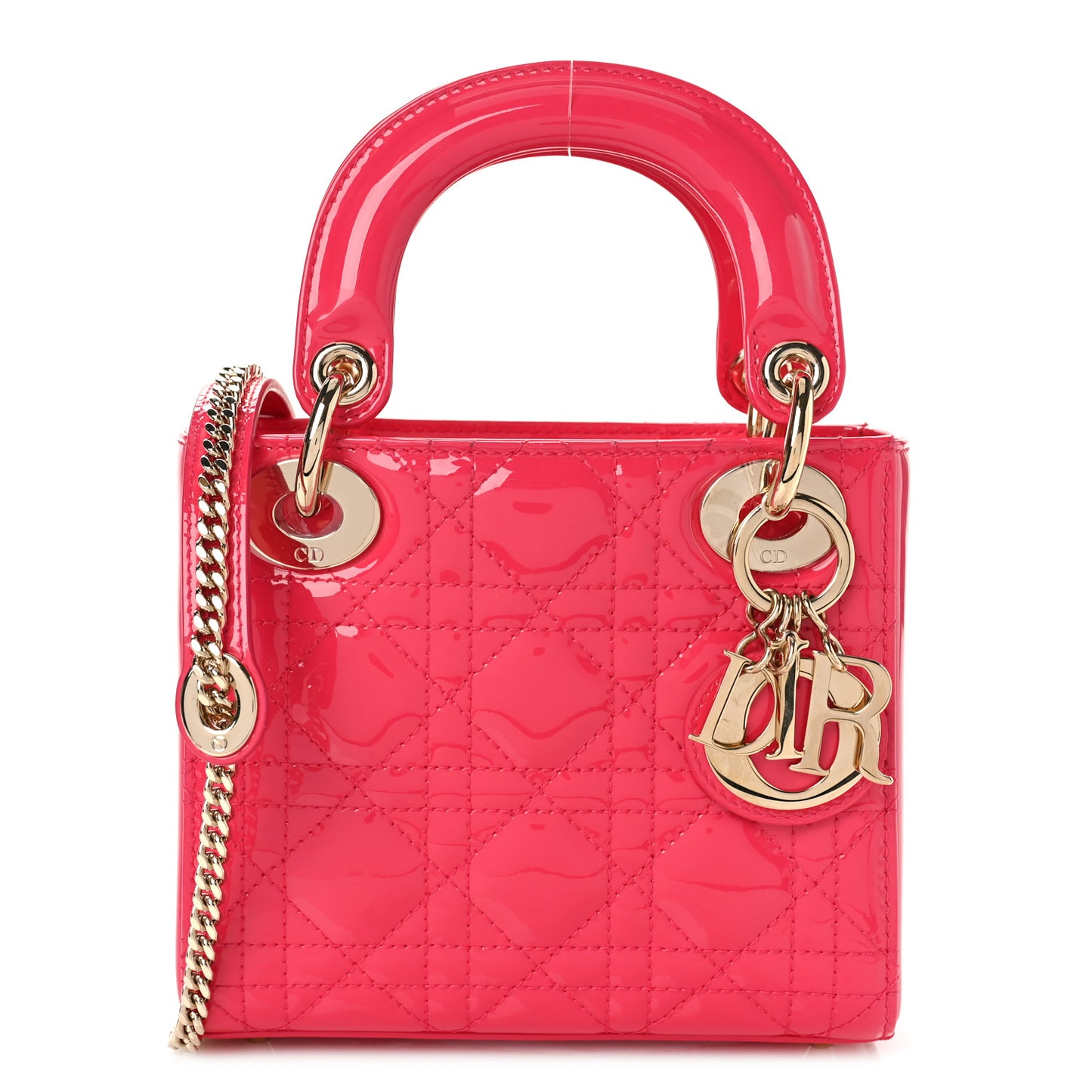 Patent Cannage Mini Lady Dior Pink