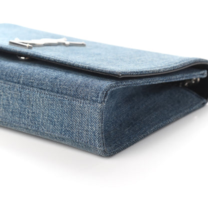 Saint Laurent Denim Medium Classic Monogram Kate Satchel Light Blue 8 of 8