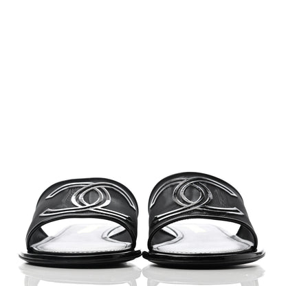 Chanel Mesh Patent Calfskin CC Mules 39 Black 2 of 4