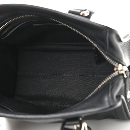 Alexander McQueen Pebbled Calfskin Mini Skull Padlock Zip Around Tote Black 4 of 10