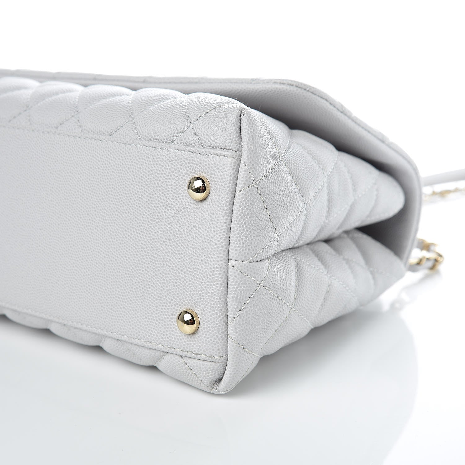 Chanel Caviar Quilted Small Coco Handle Flap Light Grey 9 of 12